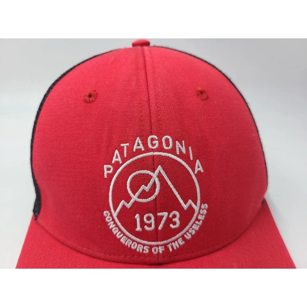 Patagonia Conquerors of the Useless Mesh Trucker‎ Snapback Hat Cap Men Red Black